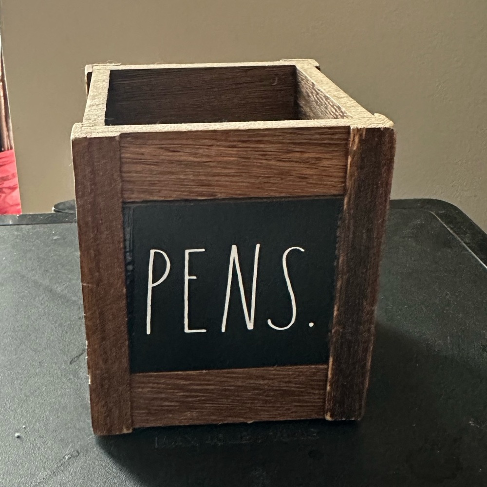 RAE DUNN Wood Pen Holder